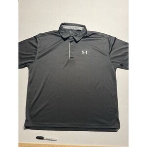 Under Armour Men's Golf Dri-Fit Polo, Black SS, (No Tag, XL?) #846